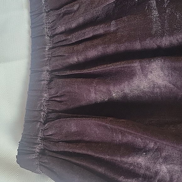 Frenchi Womens Elastic Waist Dark Brown Lined Shimmer Mini Skirt, Size: L - Picture 2 of 9